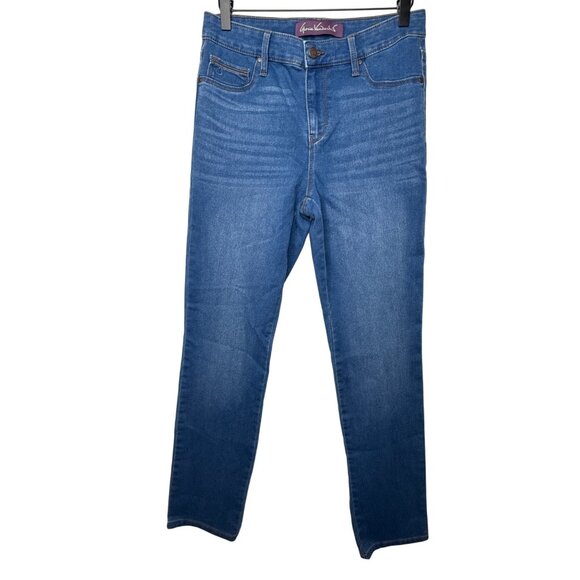Gloria Vanderbilt Jeans Womens Sadie Slim Size 8 Denim Stretch Pants Blue Casual - Picture 1 of 12